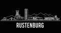 Rustenburg skyline with black and white icon Royalty Free Stock Photo