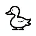 Minimalist Blackwhite Duck Icon Design In Ilford Pan F Style