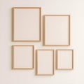 Minimalist Blank Frame on Neutral Wall in Natural Light Royalty Free Stock Photo