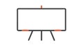 Minimalist blank whiteboard on easel, perfect for presentations and education, vector design Generative AI Royalty Free Stock Photo