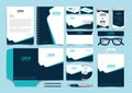 Minimalist blue branding stationery template design vector Royalty Free Stock Photo