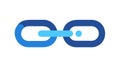 Minimalist Blue Chain Link: Simple Digital Connection, vector design Generative AI Royalty Free Stock Photo
