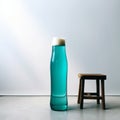 Minimalist Blue Glass Bottle With Stool - Tsubasa Nakai Inspired