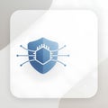 Cybersecurity Microchip Shield Icon on Minimalist Technology Background Royalty Free Stock Photo