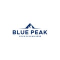 minimalist BLUE PEAK mountains ice Logo design