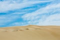 Yellow sand dune with blue sky