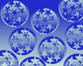 Minimalist Blue Star Clusters Floating on Artistic Gradient Background Royalty Free Stock Photo