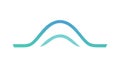 Minimalist blue wave line icon, smooth flowing design element vector design Generative AI Royalty Free Stock Photo