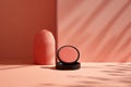 Minimalist blusher, modern cosmetic product photography Generative AI