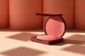 Minimalist blusher, modern cosmetic product photography Generative AI