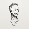 Luxurious Minimalistic Wireframe Drawing Of A Woman\'s Head And Face Royalty Free Stock Photo