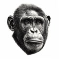 Minimalist Bonobo Head Silhouette Drawing In One Pencil Stroke