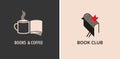 Minimalist Book, reading and writing logo. Minimal modern style book symbols and icons