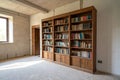 Bookcase in empty room Royalty Free Stock Photo