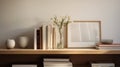 Minimalist Bookcases: A Captivating Close-up Shot Of A Minimalist Table