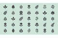 Minimalist Botanical Icons Seamless Pattern Royalty Free Stock Photo