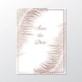 Minimalist botanical wedding invitation card template design. Greeting invitation card template design