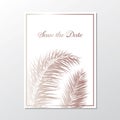 Minimalist botanical wedding invitation card template design. Greeting invitation card template design