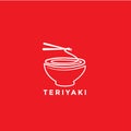 Minimalist bowl noodle logo design template