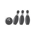 Minimalist bowling sport symbol