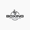 minimalist BOXING people gloves silhouette logo