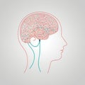 Minimalist brain maze diagram representing neural complexity