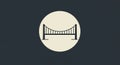 Minimalist bridge icon in circular frame on dark background Royalty Free Stock Photo