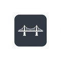 Minimalist bridge icon on dark gray rounded square background Royalty Free Stock Photo