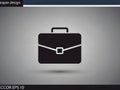 Minimalist briefcase icon on a gray background isolated on transparent background Royalty Free Stock Photo