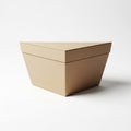 Minimalist brown cardboard box on plain background Royalty Free Stock Photo