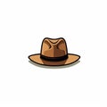 Minimalist Brown Hat Icon Vector Design - Lawrence Style Royalty Free Stock Photo