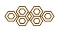 Minimalist Brown Hexagon Pattern, vector design Generative AI Royalty Free Stock Photo