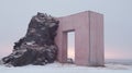 Minimalist Brutalist Architecture In Vatnajokull: A Photorealistic Composition