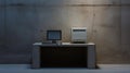 Minimalist Brutalist Environment Editorial Computer Desk Photography Royalty Free Stock Photo