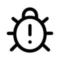 Minimalist bug icon with an exclamation mark for system error alert Royalty Free Stock Photo
