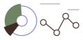 Minimalist Business Data Icons Pie Chart and Line Graph for Analytics Royalty Free Stock Photo