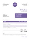 Minimalist business invoice template - trendy ultra violet color