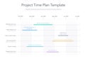 Minimalist business project time plan graph with project tasks in time intervals