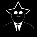 Minimalist Businessman Stencil with Star Sign and Shiny Eyes (AI Generated