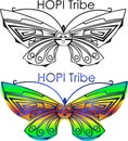 Minimalist butterfly logo Hopi tribe, dance logo