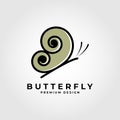 Minimalist Butterfly logo. Premium quality line art design vector illustration Royalty Free Stock Photo