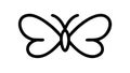 Minimalist Butterfly Outline Made from One Line, vector design Generative AI Royalty Free Stock Photo