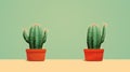 Minimalist Cactus Plants: Retro Visuals And Simple Art