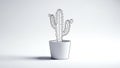 Minimalist cactus in pot vector illustration isolated on white background Royalty Free Stock Photo