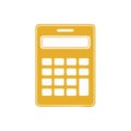 Minimalist calculator icon in yellow for digital finance calculations and math solving problems Royalty Free Stock Photo