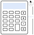Minimalist Calculator with Numeric Keys and Operations for Business and Educational Use Royalty Free Stock Photo