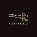 Minimalist Canakkale bridge logo icon vector template