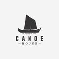 Minimalist Canoe Sailing logo icon vector template