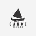 Minimalist Canoe Sailing logo icon vector template