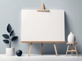 Minimalist Canvas Easel A Versatile Backdrop for Artistic Inspiration and Creativity Royalty Free Stock Photo